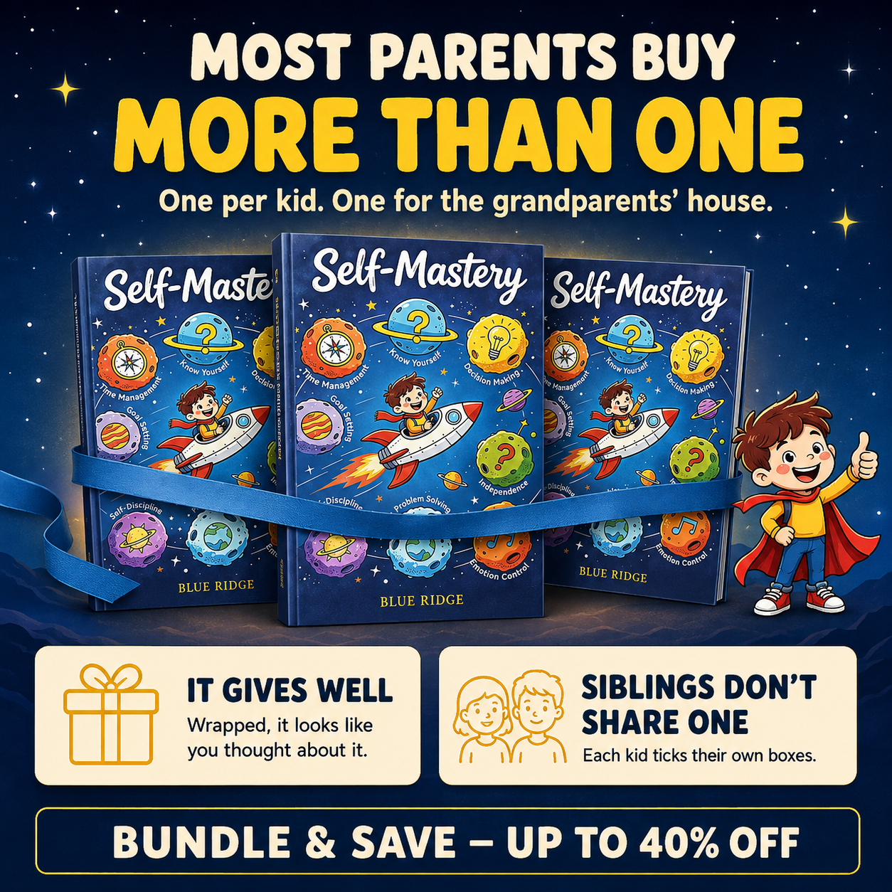My Self-Mastery Workbook — Focus, Responsibility & Independence Journal for Kids Ages 8–12