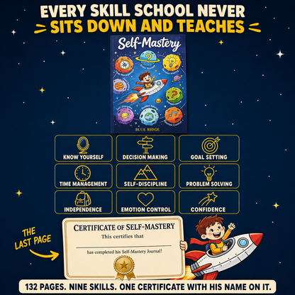 My Self-Mastery Workbook — Focus, Responsibility & Independence Journal for Kids Ages 8–12