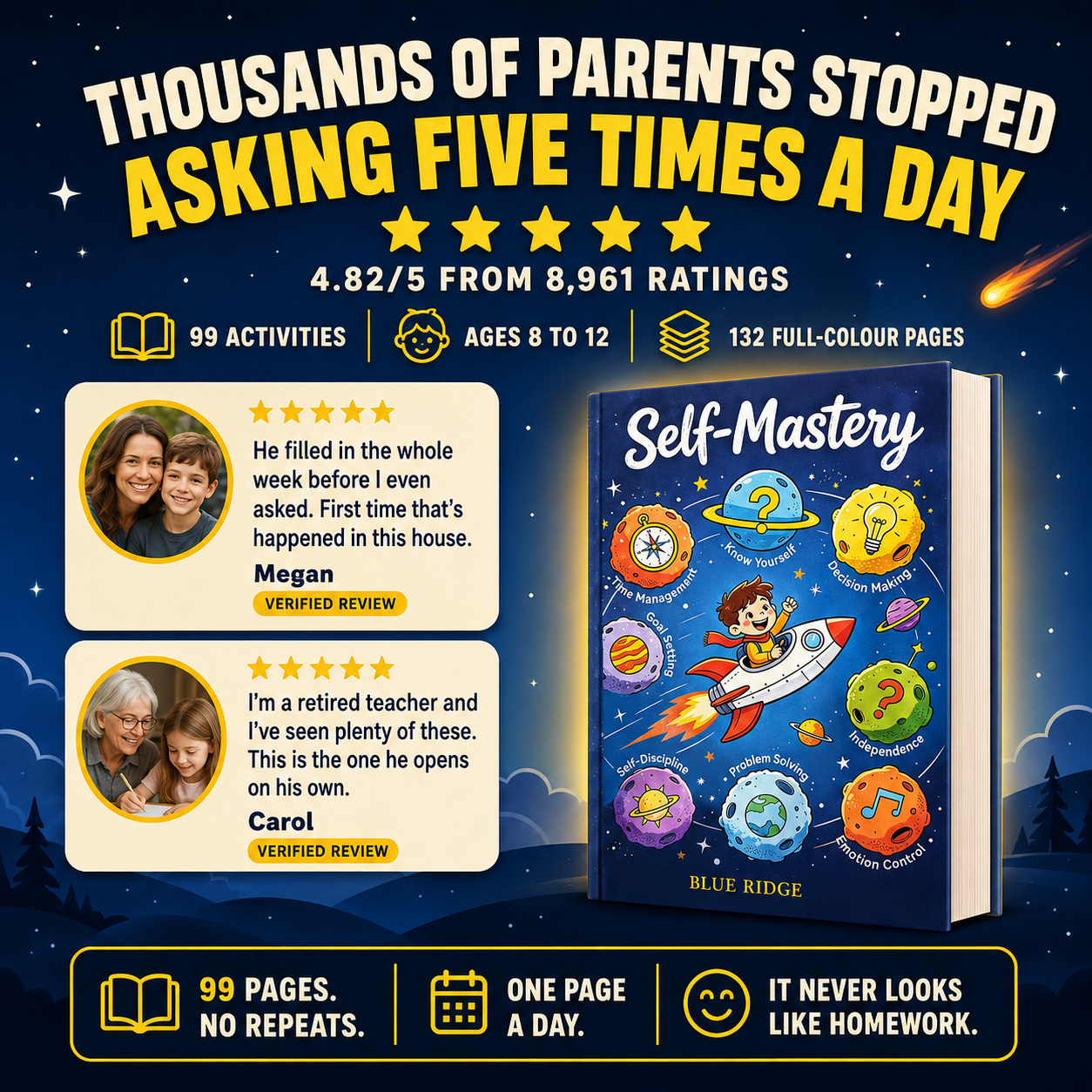My Self-Mastery Workbook — Focus, Responsibility & Independence Journal for Kids Ages 8–12
