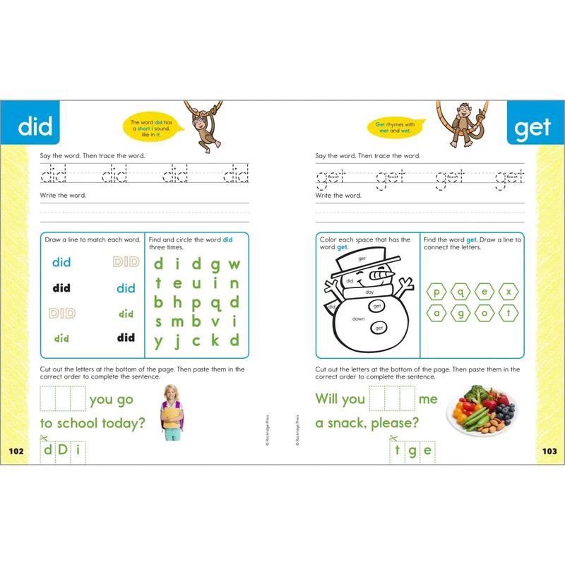 My Sight Words Workbook – Summer Bridge Reading Workbook for Kindergarten & 1st Grade
