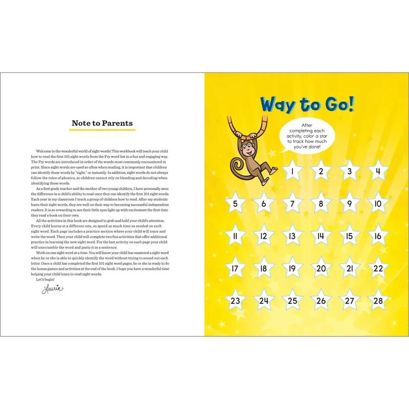 My Sight Words Workbook – Summer Bridge Reading Workbook for Kindergarten & 1st Grade